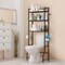 Over-The-Toilet Storage Rack 3-Tier with Anti-Tip Kit | 63.6" Tall Bathroom Organizer | Heavy-Duty Metal Frame, 30lb/Shelf, Multi-Room Freestanding Cabinet (Brown)